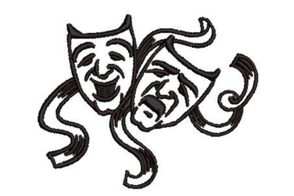 A Designer's Look: The Comedy Tragedy Masks Embroidery