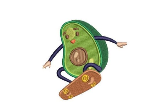 Avocado Skateboarder: A Fun Addition to Seasonal Embroidery Collections
