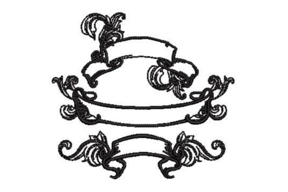 Blank Banners Embroidery Design Review from Creative Fabrica