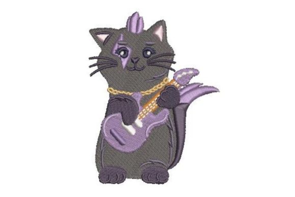 Cartoon Cat Rockstar Embroidery Design Review