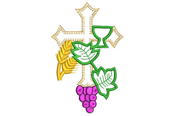 Cross with Grapes and Wheat: A Craft Fair Embroidery Review