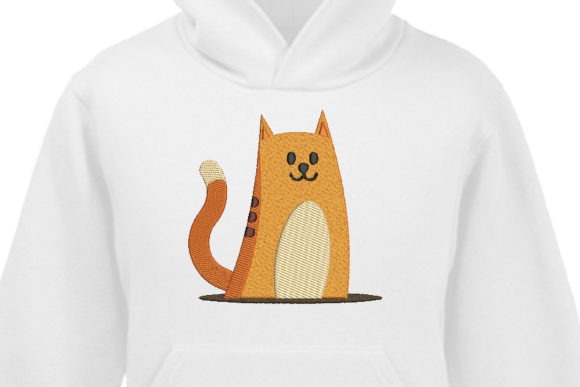 Cute Orange Cartoon Cat: An Embroidered Gem for Personalized Gifts