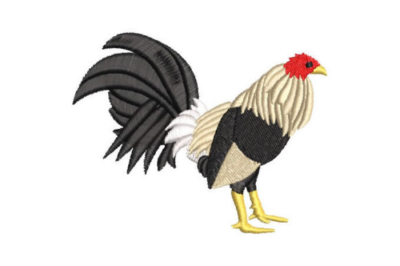 Fighting Rooster Embroidery Design for Handmade Gifts