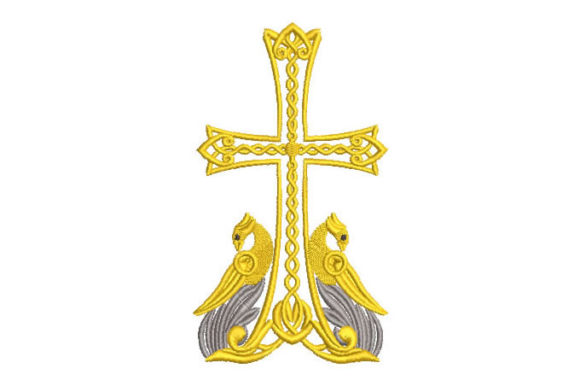 Religious Cross with Birds Embroidery Design Review
