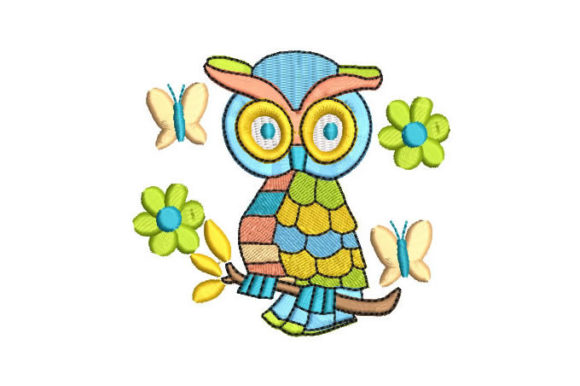 Stitching the Colorful Owl on Boutique Sweatshirts